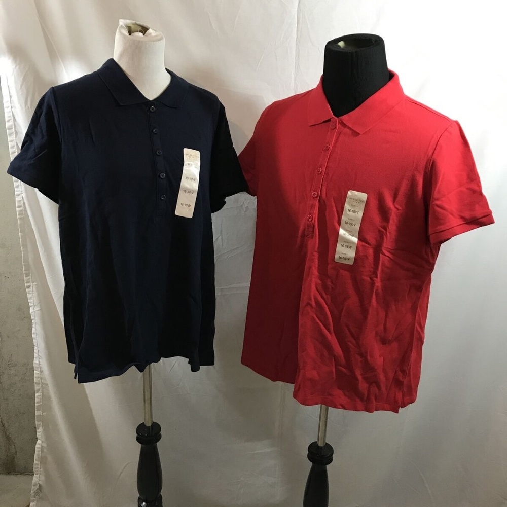 Lot of 2 Covington Sport Classic Fit polos, navy &